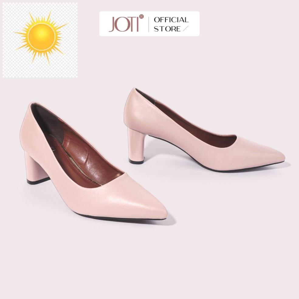 🚴🏇 Giày Cao Gót Nữ JOTI Daniel 3257VN5 - Mũi Nhọn Bít Gót Đế Trụ Cao 5cm Da Mờ - Mang Công Sở Dự Tiệc 🚴🏇