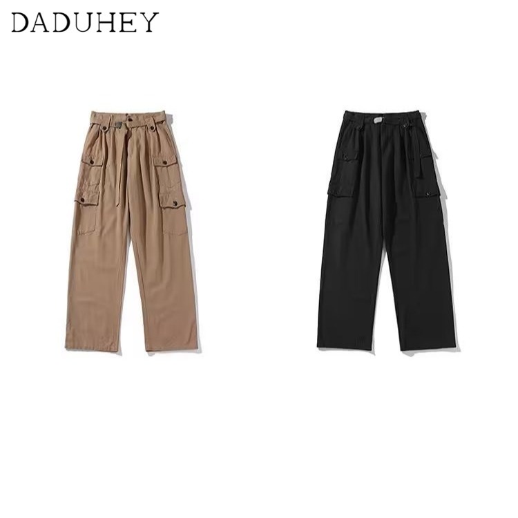DaDuHey Available Japanese-Style Retro Solid Color Wide-Leg Overalls Men's Fashion Brand Loose Street All-Matching Straight Casual Pants