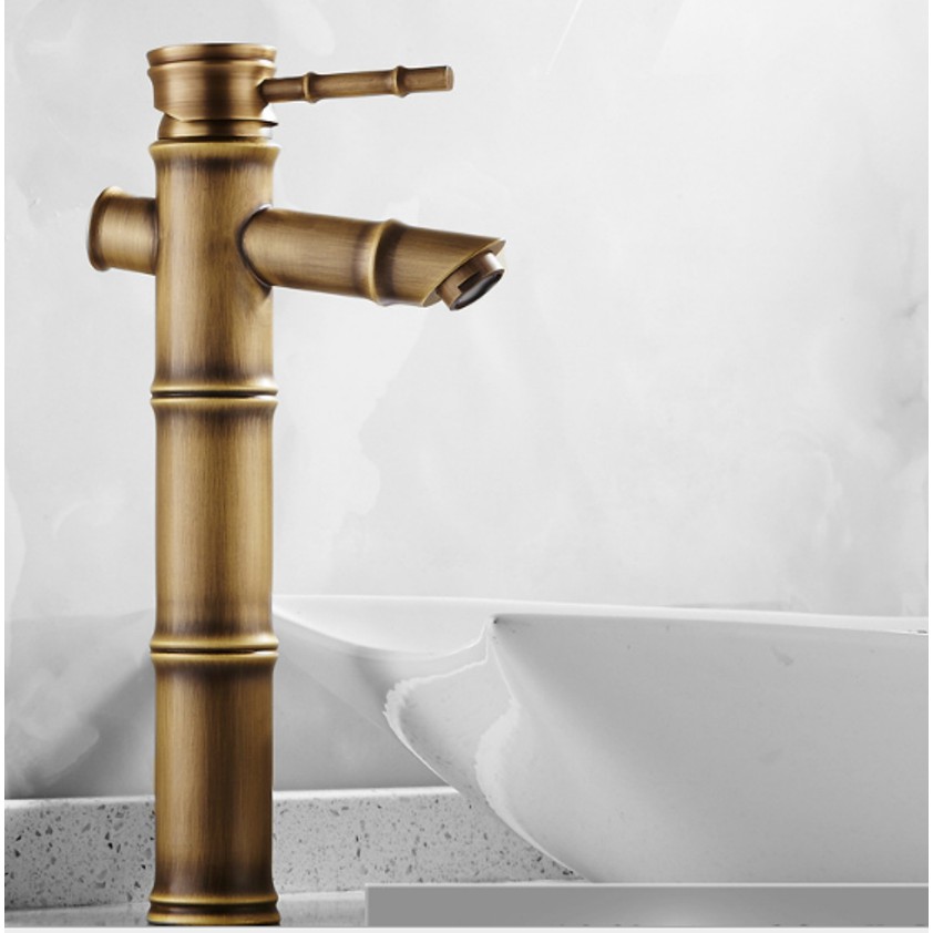 Vòi Lavabo cao hình ống tre- phong cách thiên nhiên MS2