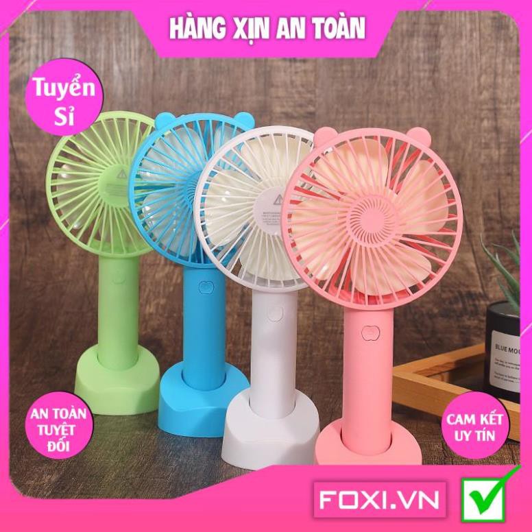 Quạt Cầm Tay Tích Điện Mini Có Đèn Cực Mát Cho Bé-Thiết kế dễ thương-Tặng kèm sạc-Nhỏ gọn và tiện lợi khi đi du lịch