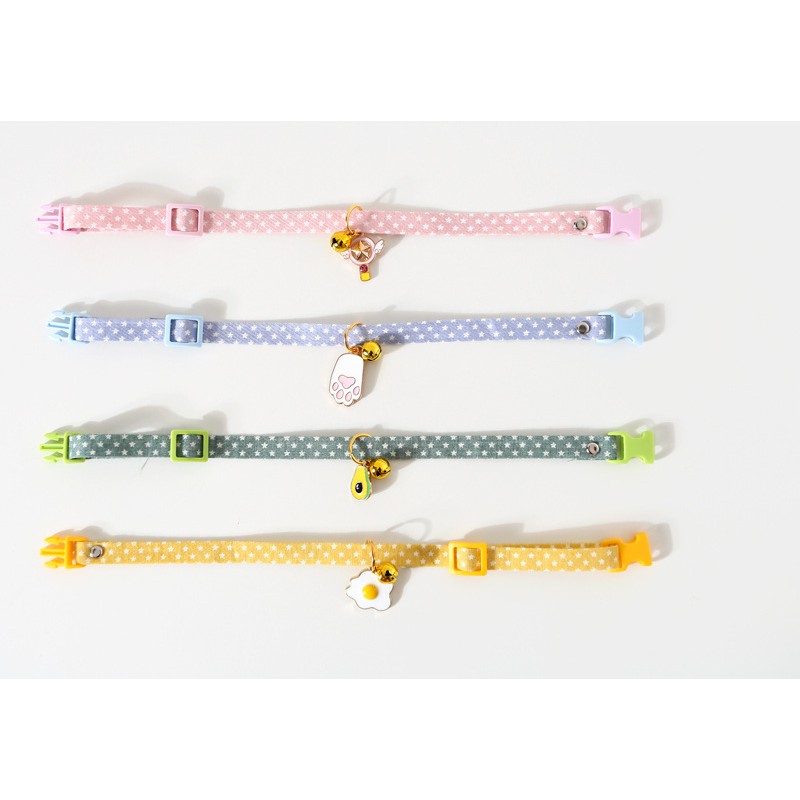 Vòng cổ cho mèo hình trái bơ, trứng rán, măng cụt, sakura