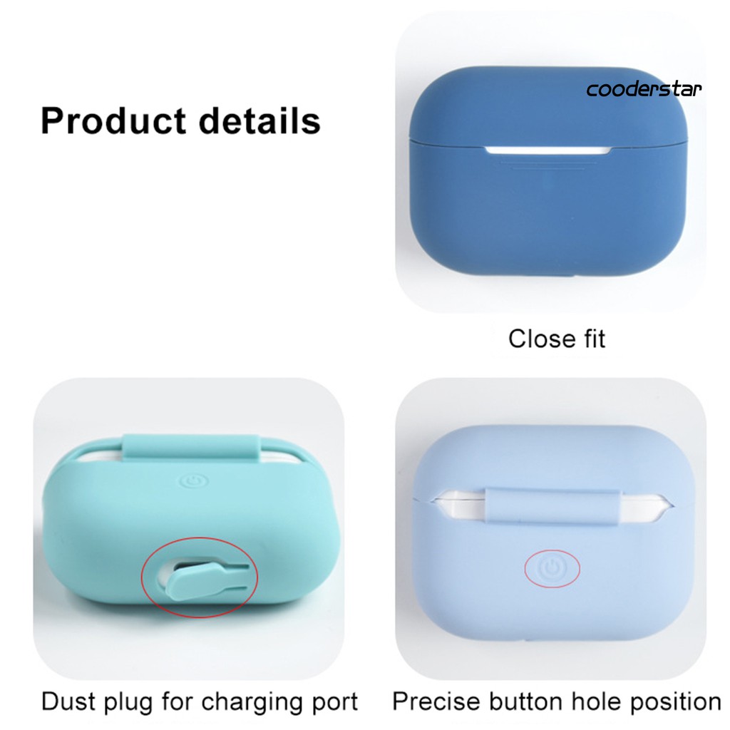 Vỏ đựng hộp sạc tai nghe Airpods Pro màu trơn chống rơi tiện dụng