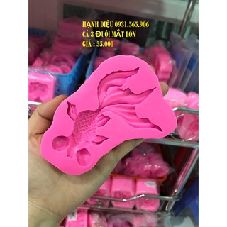 Khuôn Silicone Cá 3 Đuôi Mắt Lớn