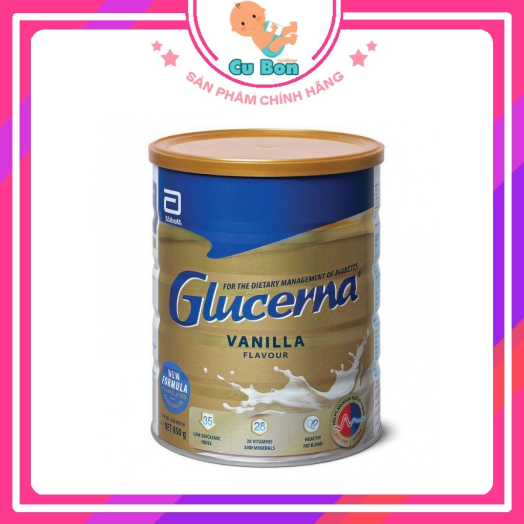 [mẫu mới 2022] Sữa tiểu đường Glucerna 850g hương Vani Của Úc dành cho người tiểu đường ăn kiêng date mới nhất