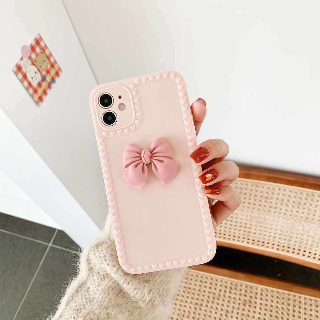 Ốp điện thoại trang trí nơ DIY cho thích hợp cho iPhone 11 12 Pro Max mini