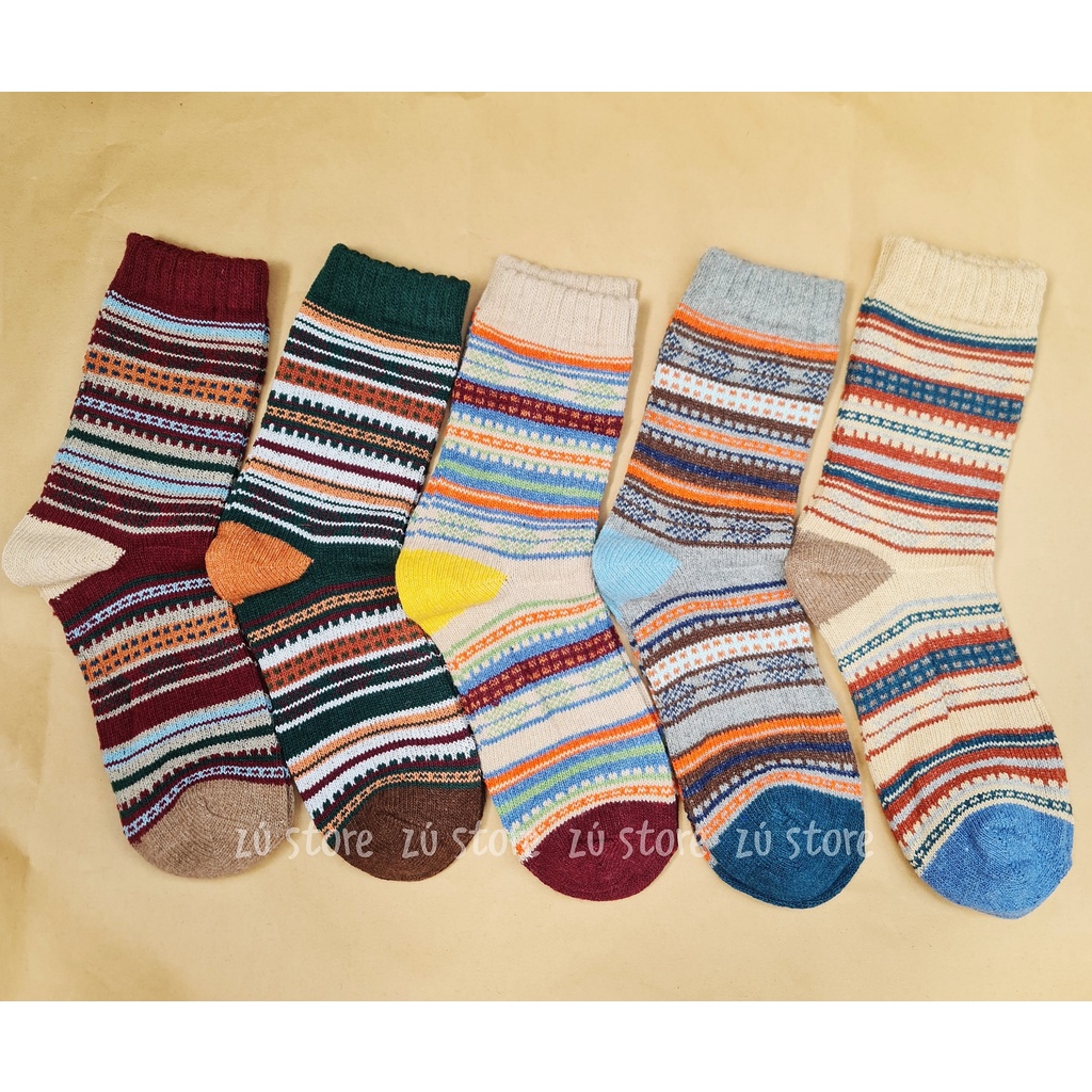 tất thổ cẩm vintage cổ cao