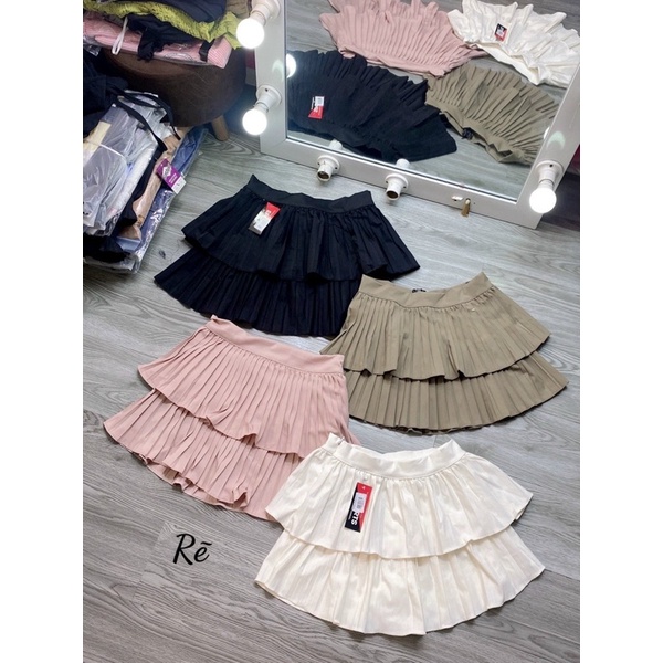 Chân váy 2 tầng dập ly 2 tầng xinh xắn