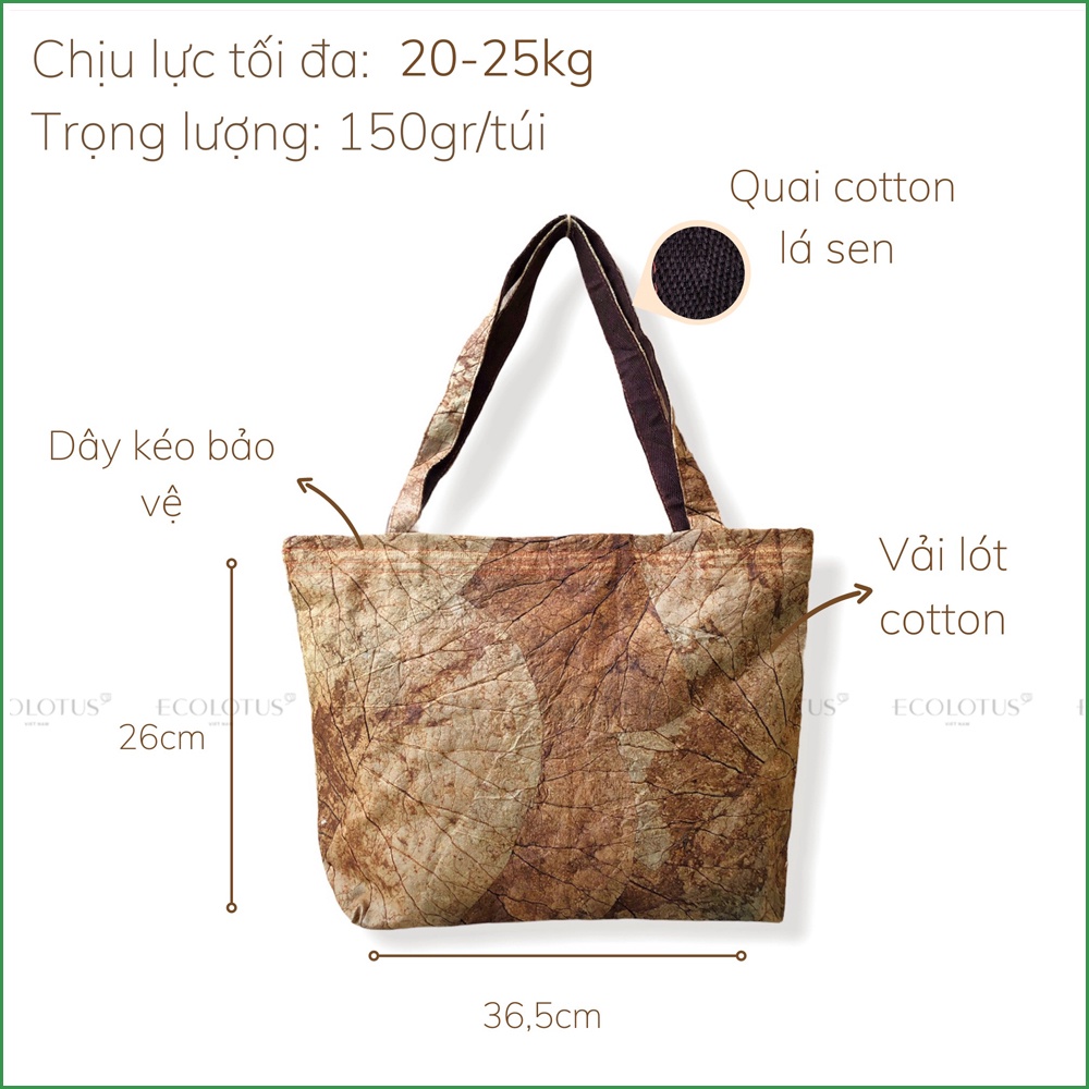 Túi vải lá sen 5 Ecolotus - Form ngang
