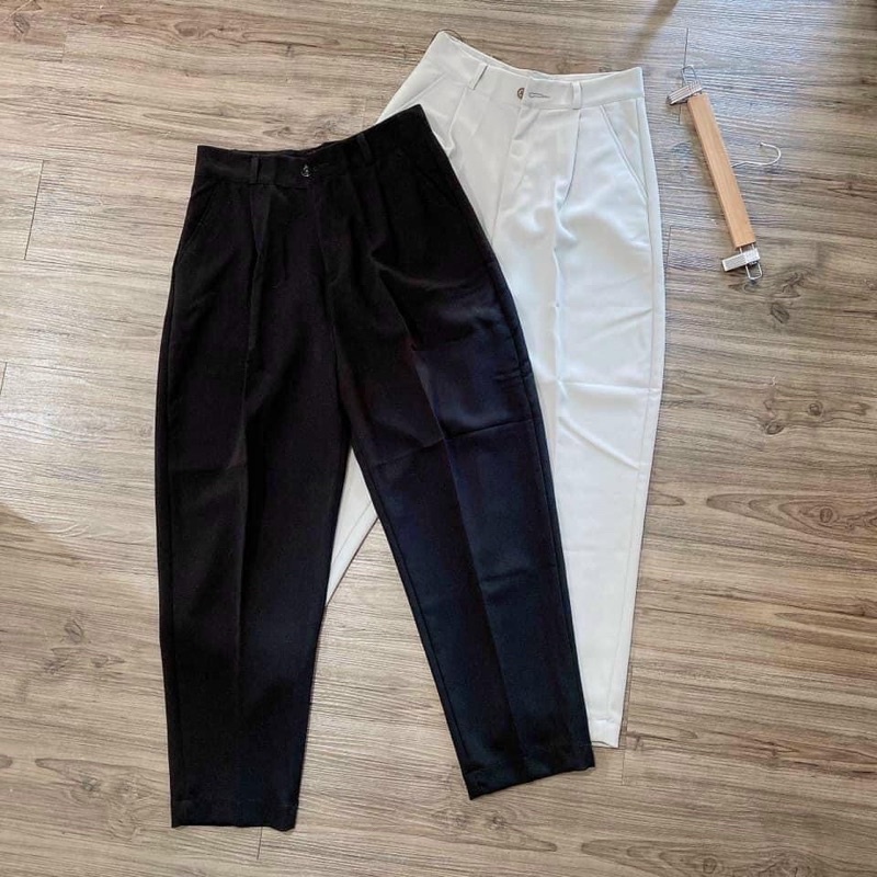 [ms126] Quần baggy vải 1 nút form thường dành cho công sở đi học - kèm hình và video của shop