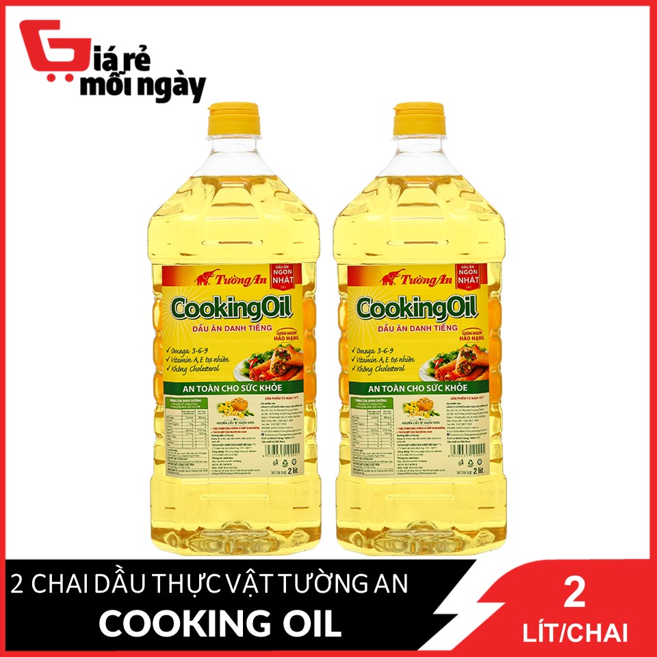 Combo 2 Dầu Ăn Tường An Cooking Oil ,Dầu Thực Vật Dinh Dưỡng Chai 2 lít x 2