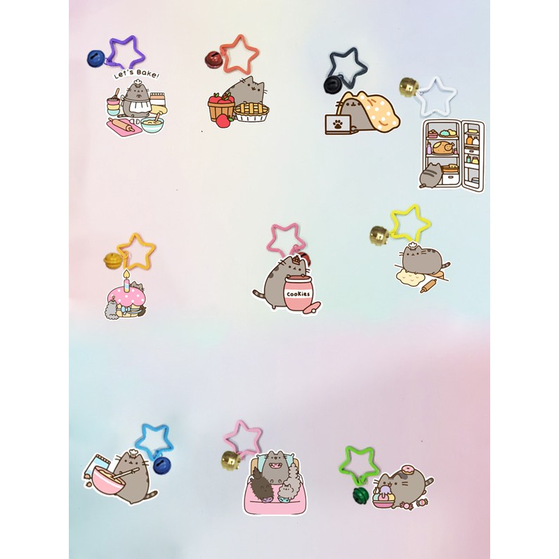 Móc khoá pusheen dẹt vòng MKI9 móc khoá cute móc khoá dễ thương