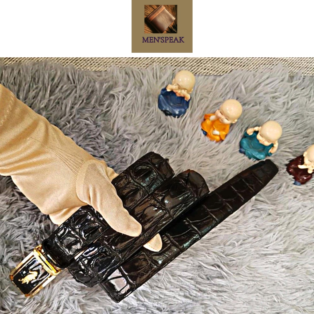 Thắt lưng nam hàng hiệu, thât lưng nam, thăt lưng da cá sấu dây gai liền nguyên con.