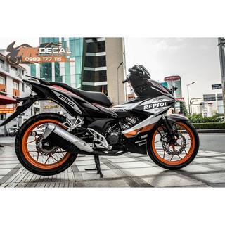 Tem Trùm Winner X Bạc Cam Đen Repsol