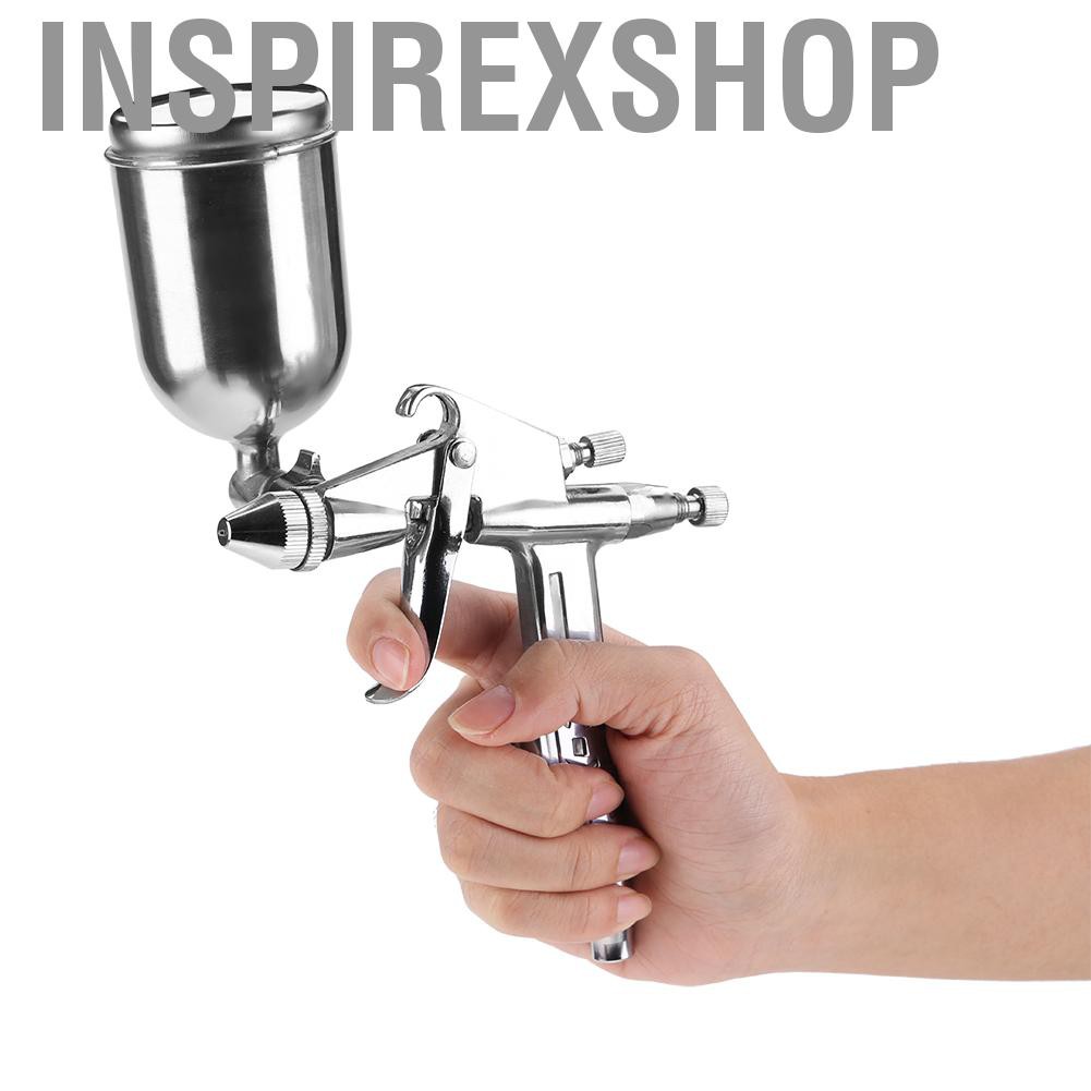 Inspirexshop Spray Gun  Fine Atomization Professional 125ml Capacity Gravity Feed C Type Quick Connector Air with Brush for Wall Wood Automobile