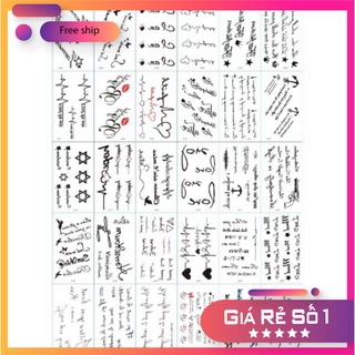 ( Được chọn mẫu) A2 Hình xăm nước hình xăm dán tatoo mini stickers Chữ đẹp phong cách Hàn Quốc dễ thương cá tính Hot hit