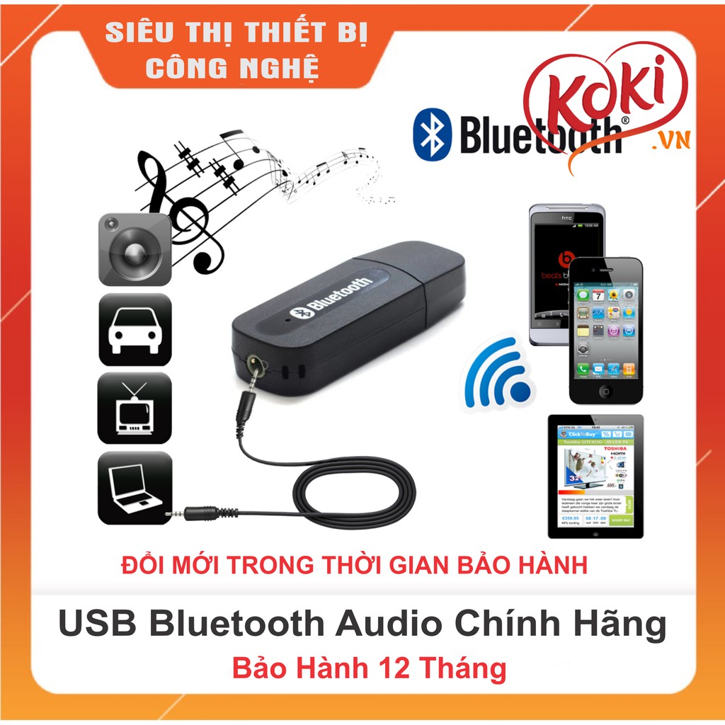USB Bluetooth audio dùng cho Điện thoại, Máy tính kết nối Loa, Amply