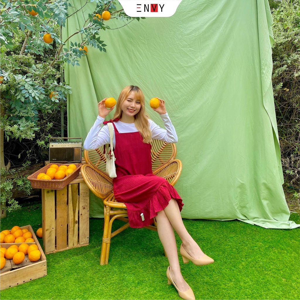 Đầm dây nơ bản to ENVY D147 bèo đuôi cá dễ thương