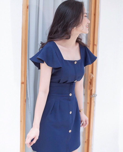 [Mã FATHANG5 giảm 10K đơn 50K] Đầm xanh cổ U tay bèo (kèm hình thật) | BigBuy360 - bigbuy360.vn
