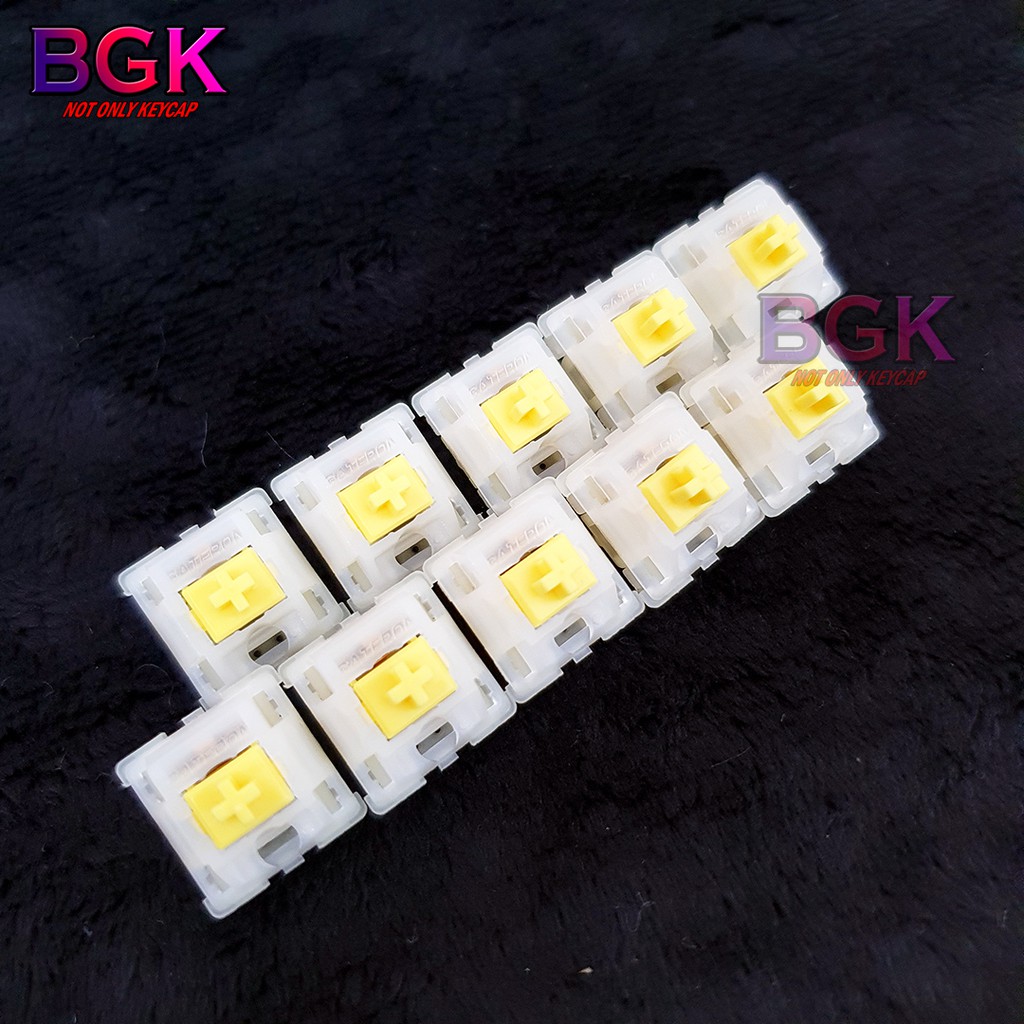 Switch Gateron Milky Yellow lẻ Switch Linear Siêu Mượt 5 PIN sử dụng cho bàn phím cơ