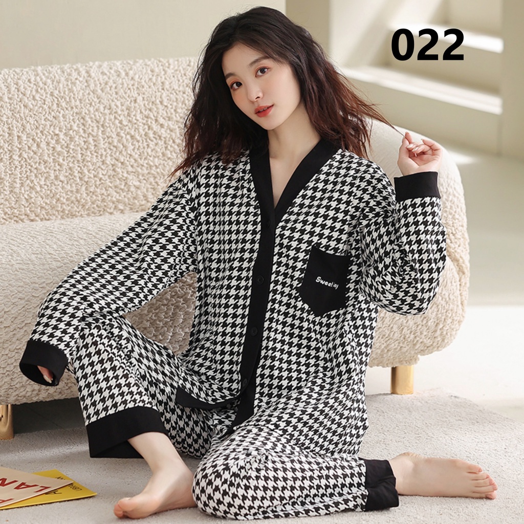 Đồ Ngủ Nữ dài tay Kimono cổ YUKATA phong cách Nhật Bản 2021 DN012