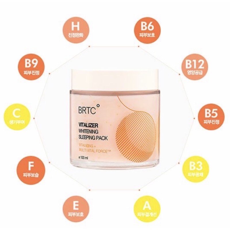 Kem ngủ Căng Trắng Da BRTC Vitalizer Whitening Sleeping Mask