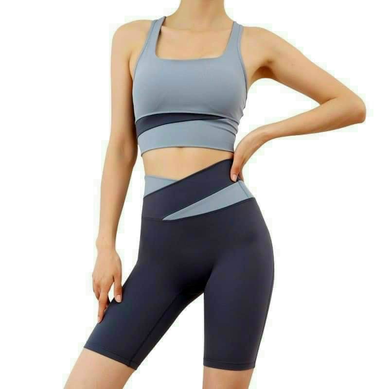 Set Đồ Tập Gym Yoga Lửng Cáo Cấp, Bộ Tập Thể Thao Áo Bra Kèm Quần Lửng [Ảnh Chụp Thật] - OS006