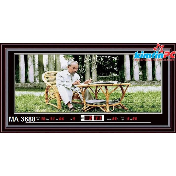 Lịch vạn niên – Tranh đèn – Đồng hồ - Khổ 55x100cm - mã 3688