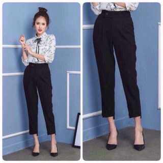 💯 [BÁN GIẢM GIÁ] Quần Baggy gấu lệch hàng VNXK lưng cao cho chị em công sở và học sinh, sinh viên ưa chuộng