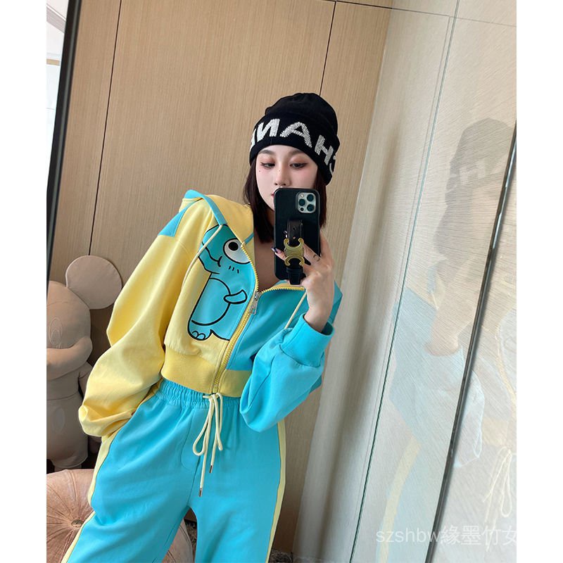 Bộ Đồ Thể Thao Áo Hoodie Dáng Rộng Phối Quần Dài Kiểu Harajuku Thời Trang Mùa Thu Cho Bạn Gái