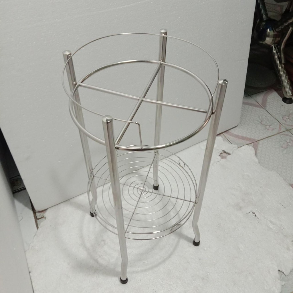 Chân Kệ Bình Lọc Nước Inox 2 Tầng KT 35x35x50cm - Gọn Nhẹ Dễ Di Chuyển