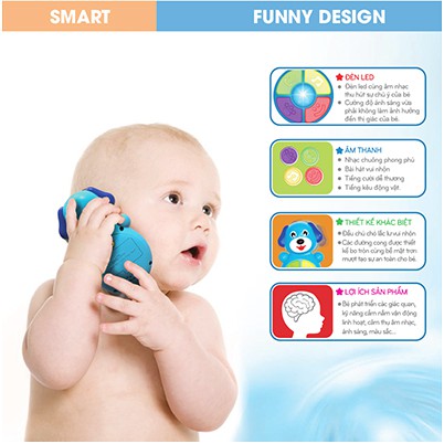 Baby Phone Antona -  Đồ Chơi Điện Thoại Hình Chú Cún Bằng Nhựa An Toàn Cho Bé
