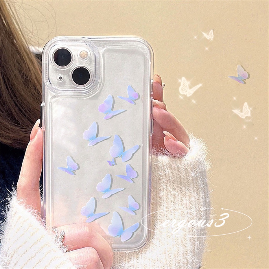 Ốp Điện Thoại Mềm In Hình Bướm Nhỏ Thời Trang Cho iPhone 14 13 12 11 Pro Max SE2020 X XR Xs Max 7 8 6 6s Plus