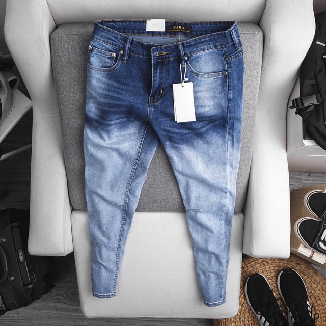Quần jean nam ôm nhẹ hàng xuất dư jean co giãn | BigBuy360 - bigbuy360.vn