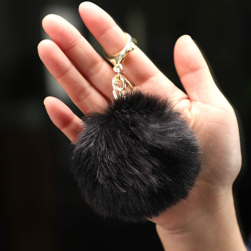 Móc Khóa Quả Cầu Lông Xù 8cm