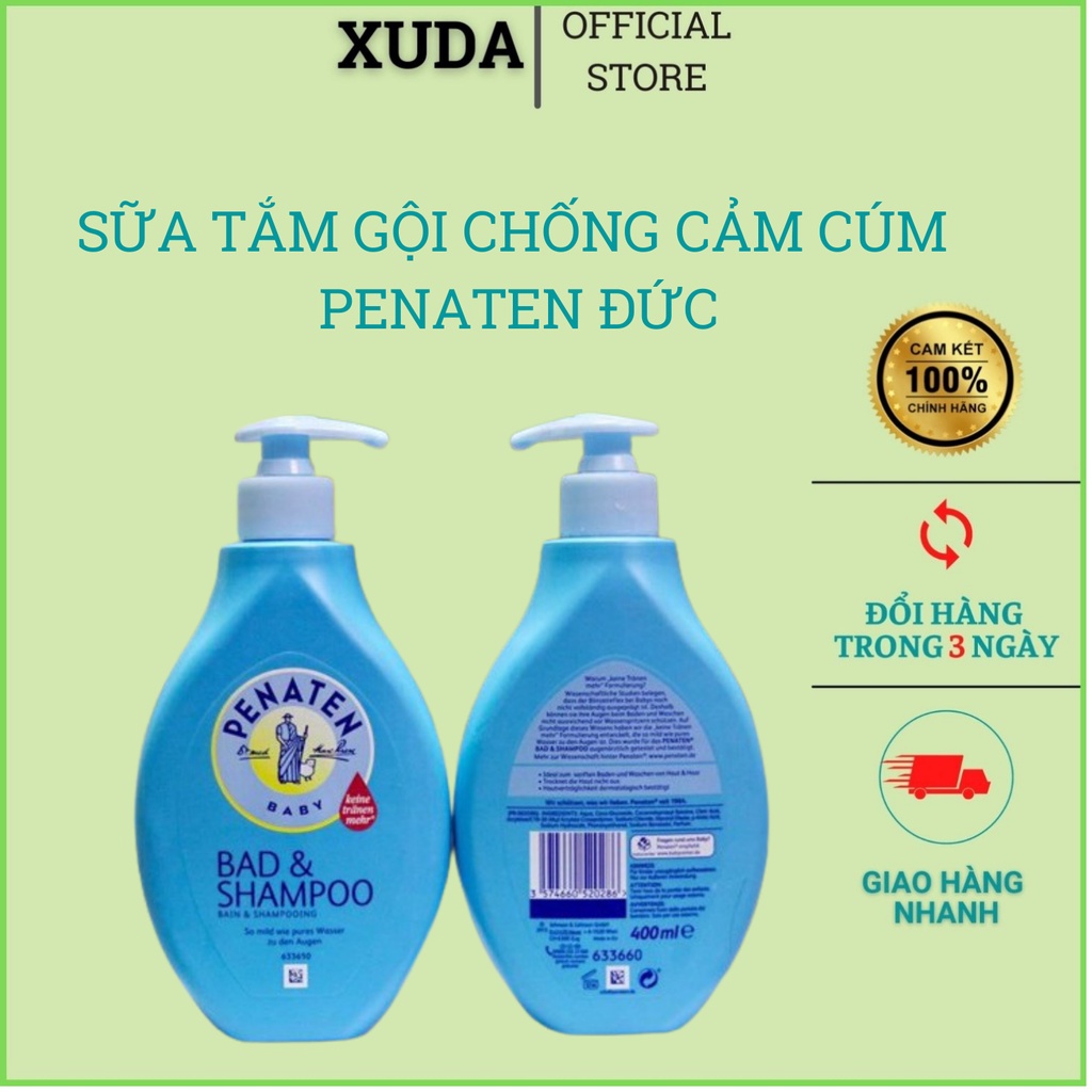 Sữa tắm gội chống cảm cúm penaten Đức 400ml cho bé