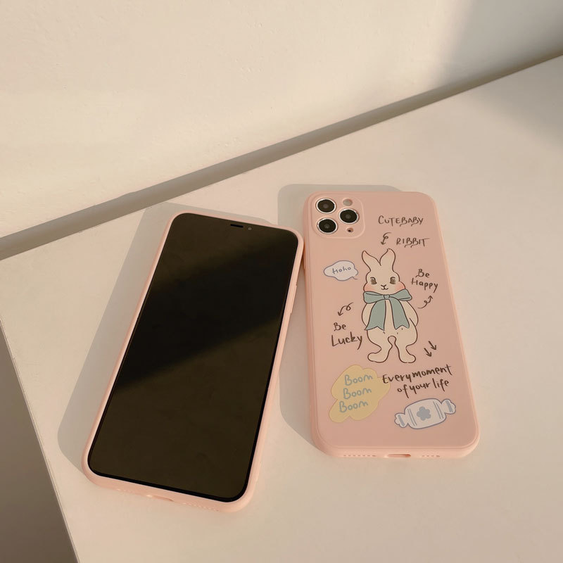 Ốp iphone  Ốp lưng Iphone 11 Ốp lưng iphone  Ốp lưng silicon Ốp iphone 12 pro max  Ốp iphone 12 mini Retro cartoon rabbit Silicone Phone Case For iPhone 11 Pro Max X Xr Xs Max 7 8 Plus Se 2020 12 pro max 12 mini