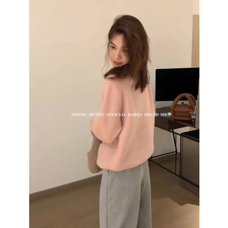 Áo Sweater Chui Đầu Dày Dặn In Hình Gấu Và Dâu Tây Dễ Thương Cho Nữ