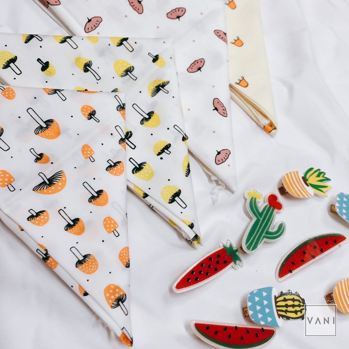 Khăn Turban Bandana Họa Tiết Trái Cây Và Hình Họa Cute Siêu Xinh - Vani Store [PKT00169]