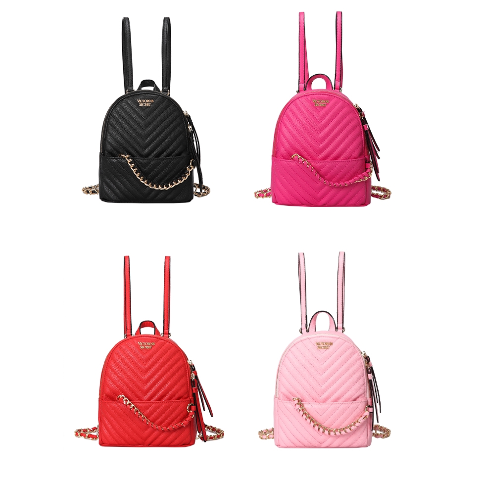 Backpack women bag fashion simple wild mini backpack quilted twill chain bag Victoria Secret