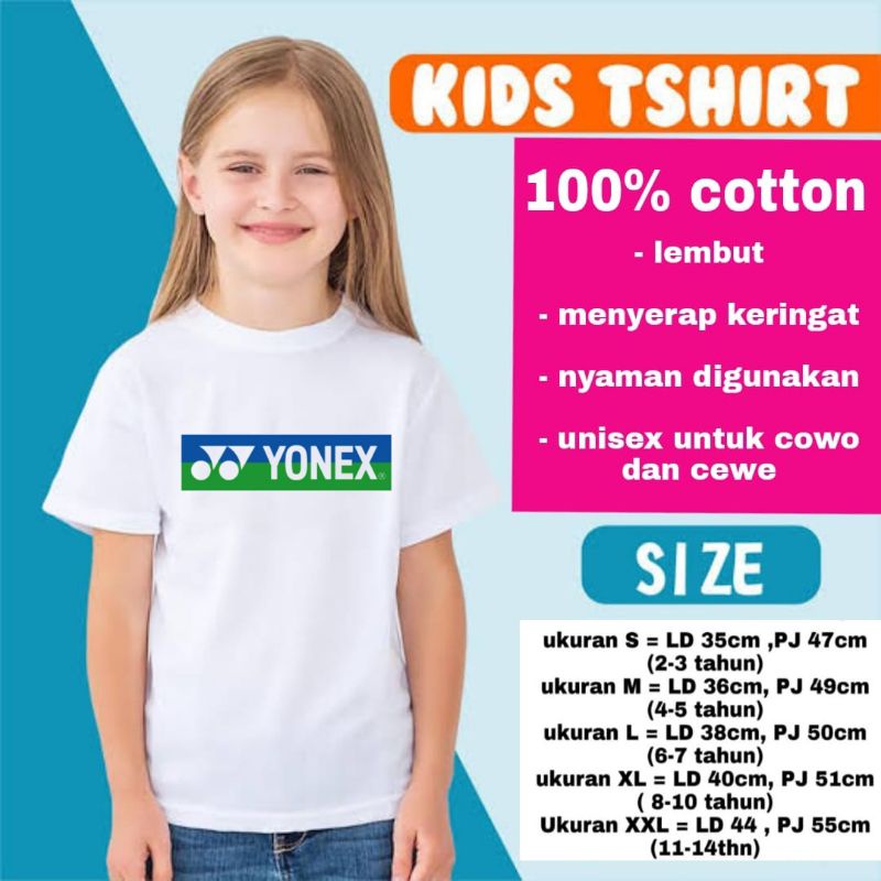 Áo Thun Chơi Cầu Lông Yonex Dành Cho Trẻ Em 1 2 3 4 5 6 7 8 9 10 11 12 Tuổi 1-12 Tuổi
