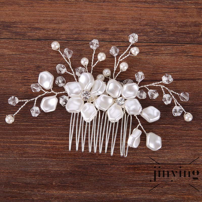 GETNOIVAS Cài tóc đính hạt ngọc phụ kiện ngày cưới cho cô dâu