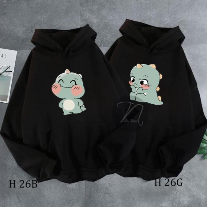 GIÁ TỐT - (Hot)Mẫu Áo Hoodie đôi khủng long cute giá siêu rẻ - Giá 1 áo / đủ size trẻ em