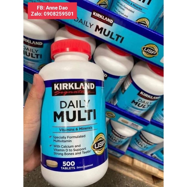 Viên uống bổ sung Vitamin tổng hợp và khoáng chất Daily Multi Kikland 500 viên của Mỹ