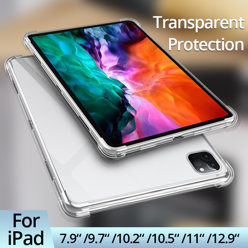 Ốp bảo vệ máy tính bảng bằng Silicon chống sốc cho iPad 8th 9th Air 4 10.2 Pro 10.5 Pro 9.7 12.9 Pro 11 Mini 6 5 4 3 1 2