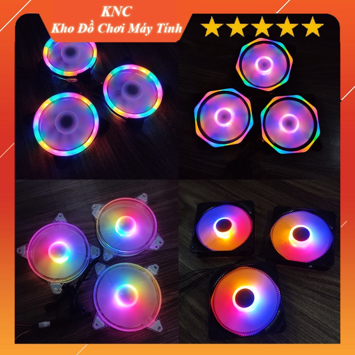 [Không cần Hub] Quạt Tản Nhiệt, Quạt Làm Mát Máy Tính, Fan Case Fan Led RGB 12cm, Cắm Trực Tiếp Chân Molex 4Pin