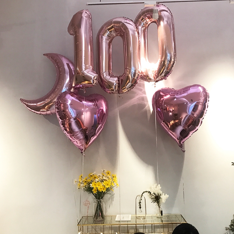 Rose Gold Helium 32/40" Birthday Party Number Foil Balloons 0123456789 Decor