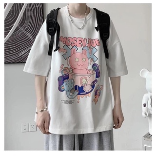 Áo phông unisex in hình ngộ nghĩnh màu trắng freesize nam nữ