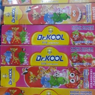 Kem đánh răng Dr Kool trẻ em (hương dâu & hương cam)