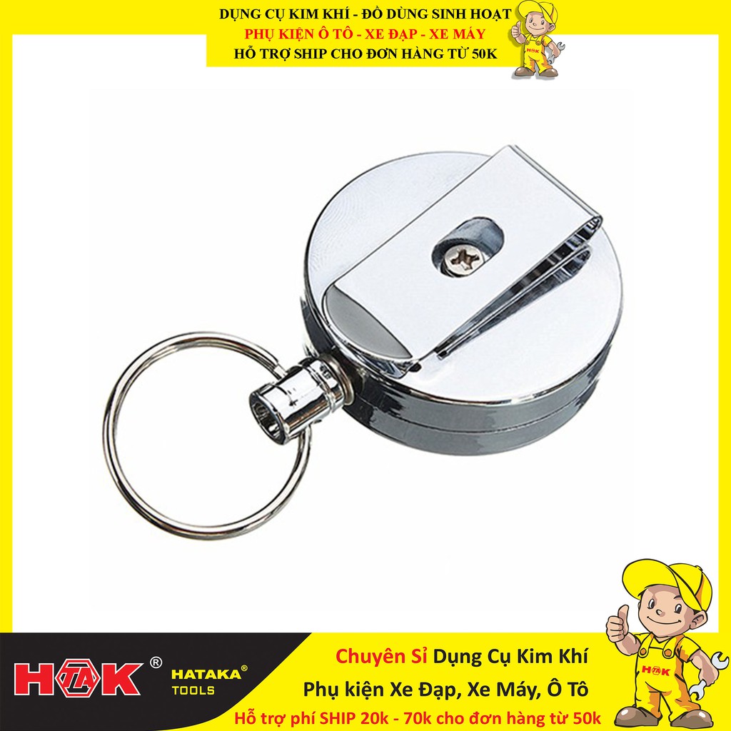 Móc Khóa Kiêm Sợi Dây Cáp Kéo Dài Thông Minh 60cm Cho Dân Phượt