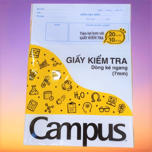 Giấy kiểm tra Campus B5 ĐL70gsm TP-BM70G-30 MÀU VÀNG